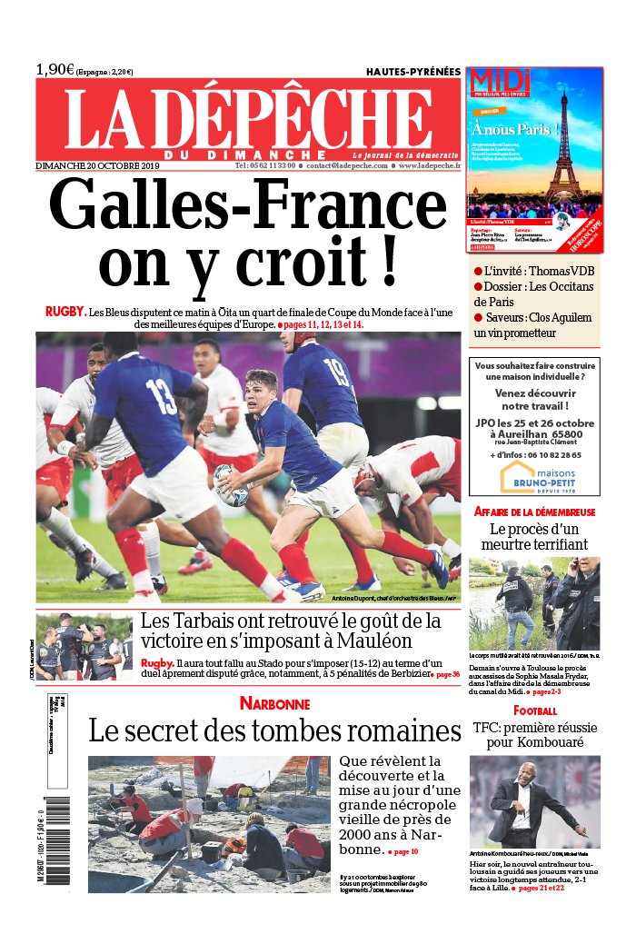 La Dépêche du Midi 20 octobre 2019 Abonnement à La Dépêche du Midi Pas Cher avec le BOUQUET ePresse.fr