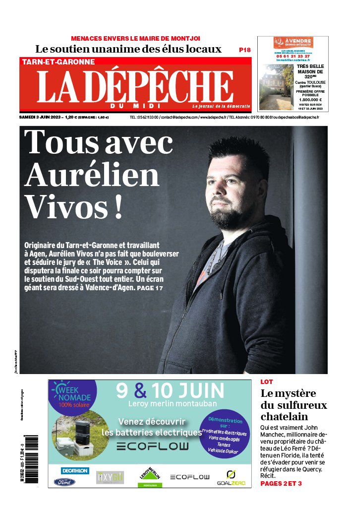 La Dépêche du Midi N°20230603 du 03 juin 2023 à télécharger sur iPad