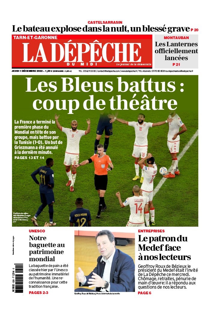 La Dépêche du Midi N°20221201 du 01 décembre 2022 à télécharger sur iPad