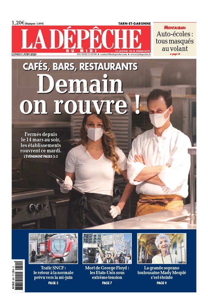 La Dépêche du Midi 01 juin 2020 Abonnement à La Dépêche du Midi Pas Cher avec le BOUQUET ePresse.fr