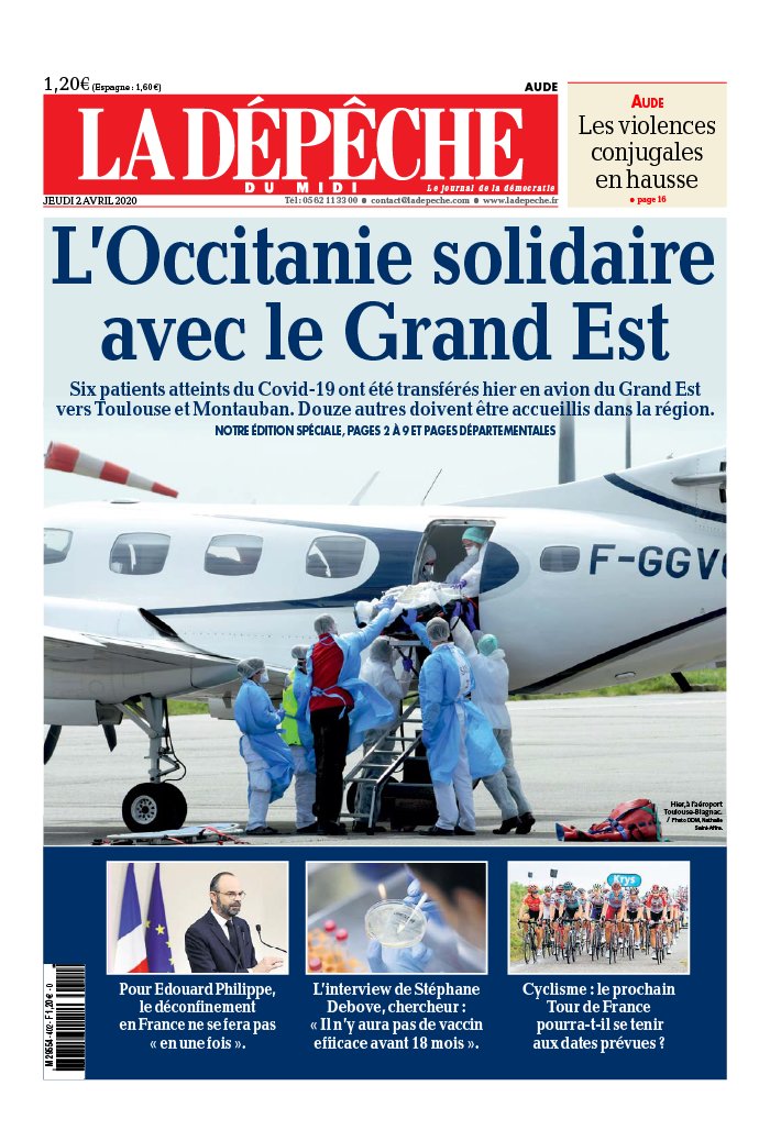 La Dépêche du Midi N°20200402 du 02 avril 2020 à télécharger sur iPad