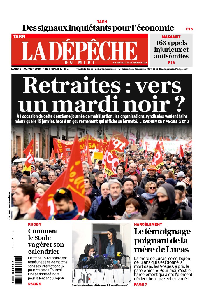 La Dépêche du Midi N°20230131 du 31 janvier 2023 à télécharger sur iPad