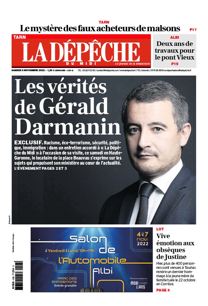La Dépêche du Midi N°20221105 du 05 novembre 2022 à télécharger sur iPad
