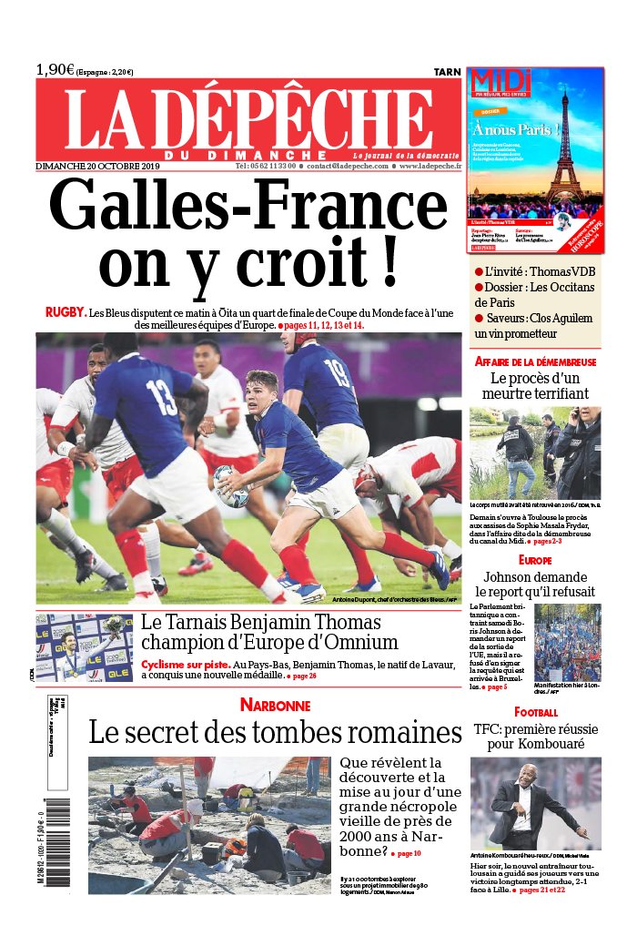 La Dépêche du Midi 20 octobre 2019 Abonnement à La Dépêche du Midi Pas Cher avec le BOUQUET ePresse.fr