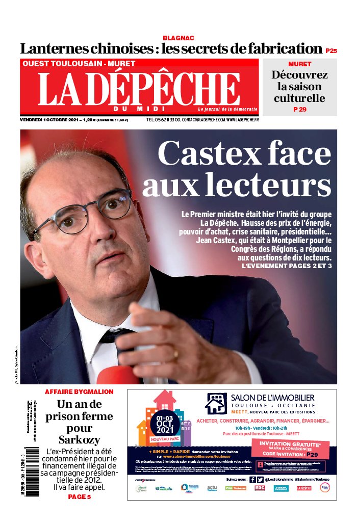 La Dépêche du Midi N°20211001 du 01 octobre 2021 à télécharger sur iPad