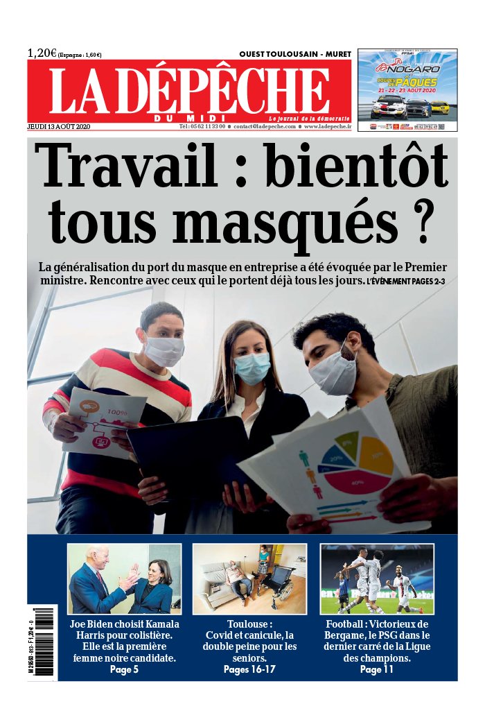 La Dépêche du Midi N°20200813 du 13 août 2020 à télécharger sur iPad