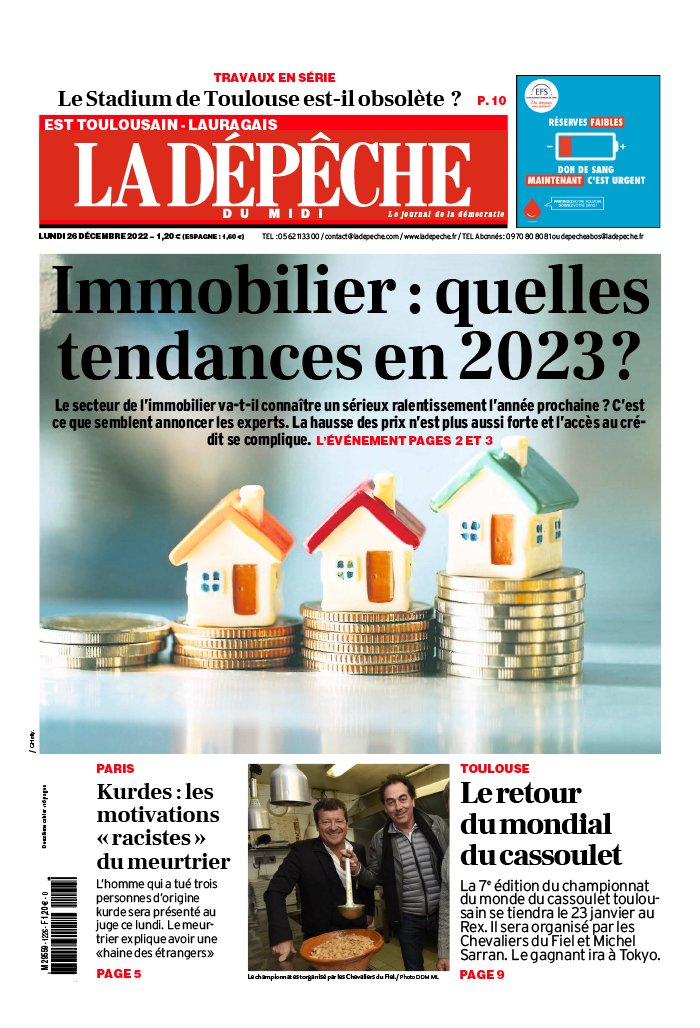 La Dépêche Du Midi N°20221226 Du 26 Décembre 2022 à Télécharger Sur IPad