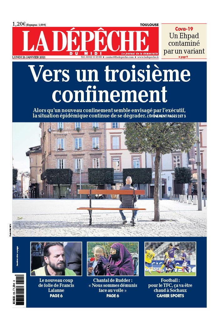 La Dépêche du Midi 25 janvier 2021 Abonnement à La Dépêche du Midi Pas Cher avec le BOUQUET ePresse.fr