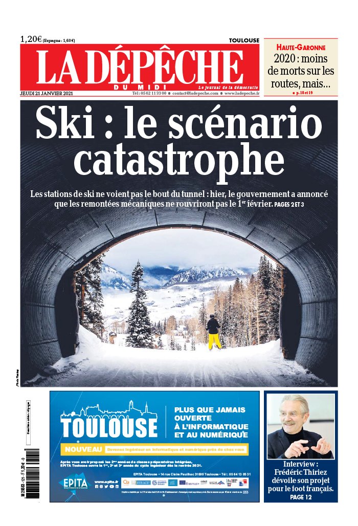 La Dépêche du Midi 21 janvier 2021 Abonnement à La Dépêche du Midi Pas Cher avec le BOUQUET ePresse.fr