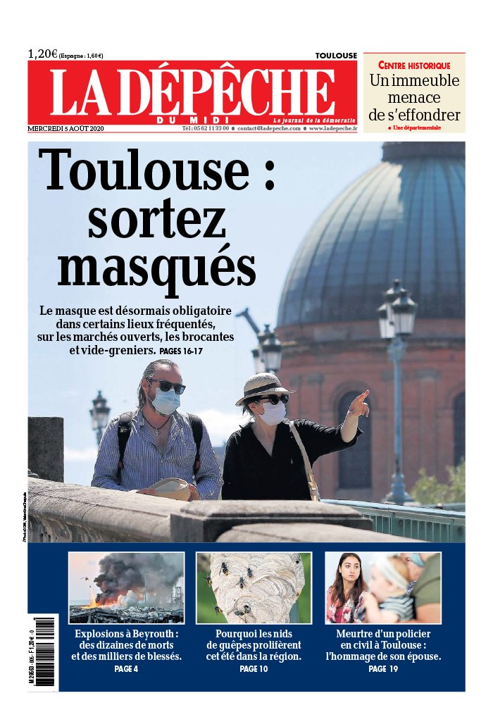 La Dépêche du Midi 05 août 2020 Abonnement à La Dépêche du Midi Pas Cher avec le BOUQUET ePresse.fr