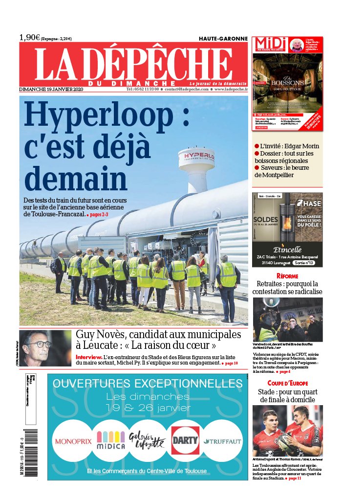 La Dépêche du Midi 19 janvier 2020 Abonnement à La Dépêche du Midi Pas Cher avec le BOUQUET ePresse.fr