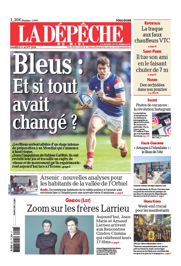 La Dépêche du Midi 17 août 2019 Abonnement à La Dépêche du Midi Pas Cher avec le BOUQUET ePresse.fr