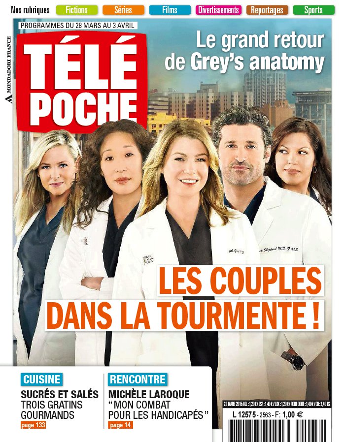 Programme Tv Toutes Les Chaînes Télé Poche Télé Poche N°2563 du 23 mars 2015 à télécharger sur iPad