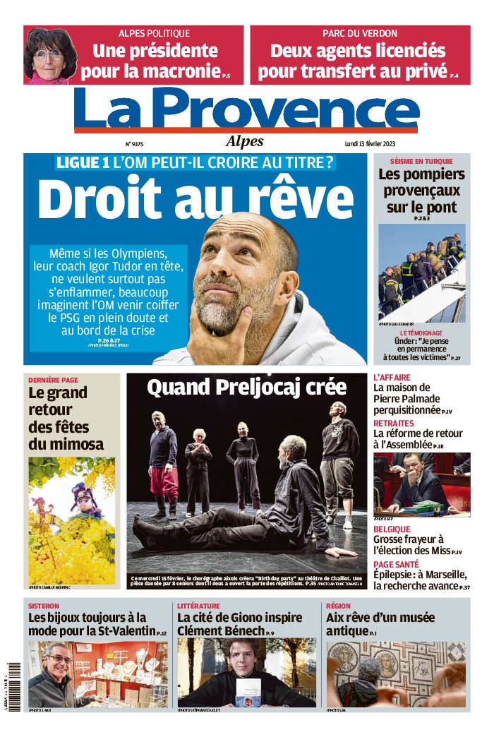 La Provence N°20230213 du 13 février 2023 à télécharger sur iPad