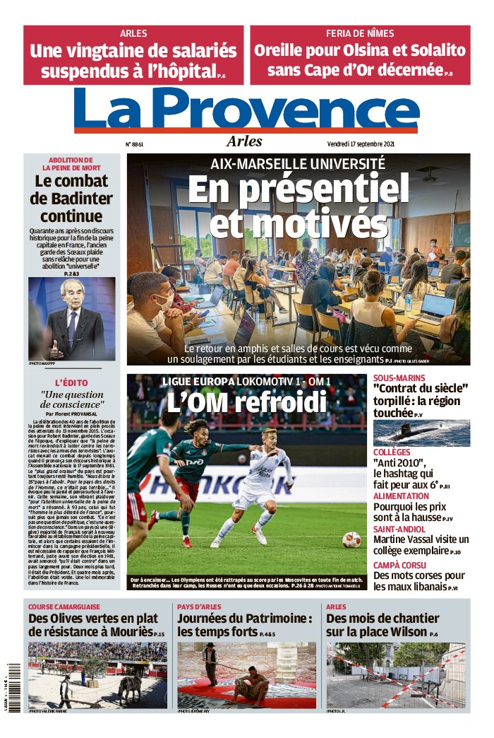 Lisez La Provence Arles Du 17 Septembre 2021 Sur Epresse Fr