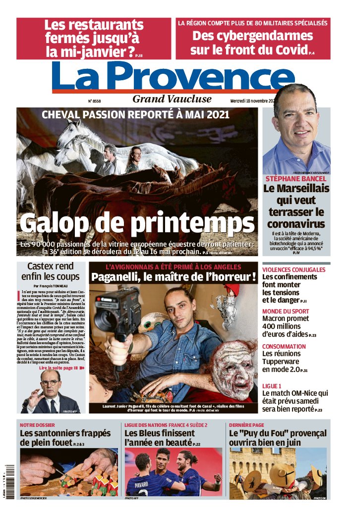 La Provence N°20201118 du 18 novembre 2020 à télécharger sur iPad