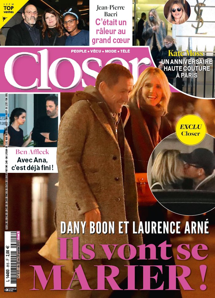 Closer 22 janvier 2021 Closer N°815 du 22 janvier 2021 à télécharger sur iPad
