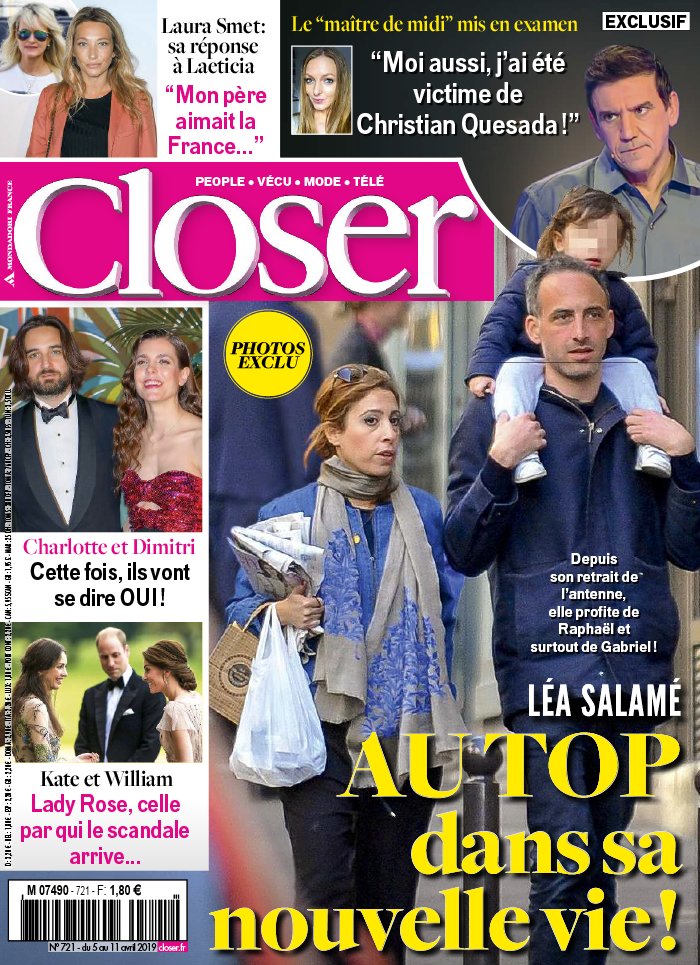 Closer 05 avril 2019 Closer N°721 du 05 avril 2019 à télécharger sur iPad