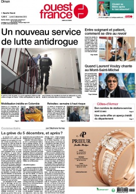 Ouest-France N°20191202 du 02 décembre 2019 à télécharger sur iPad