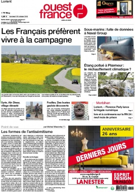 Ouest-France N°20191025 du 25 octobre 2019 à télécharger sur iPad