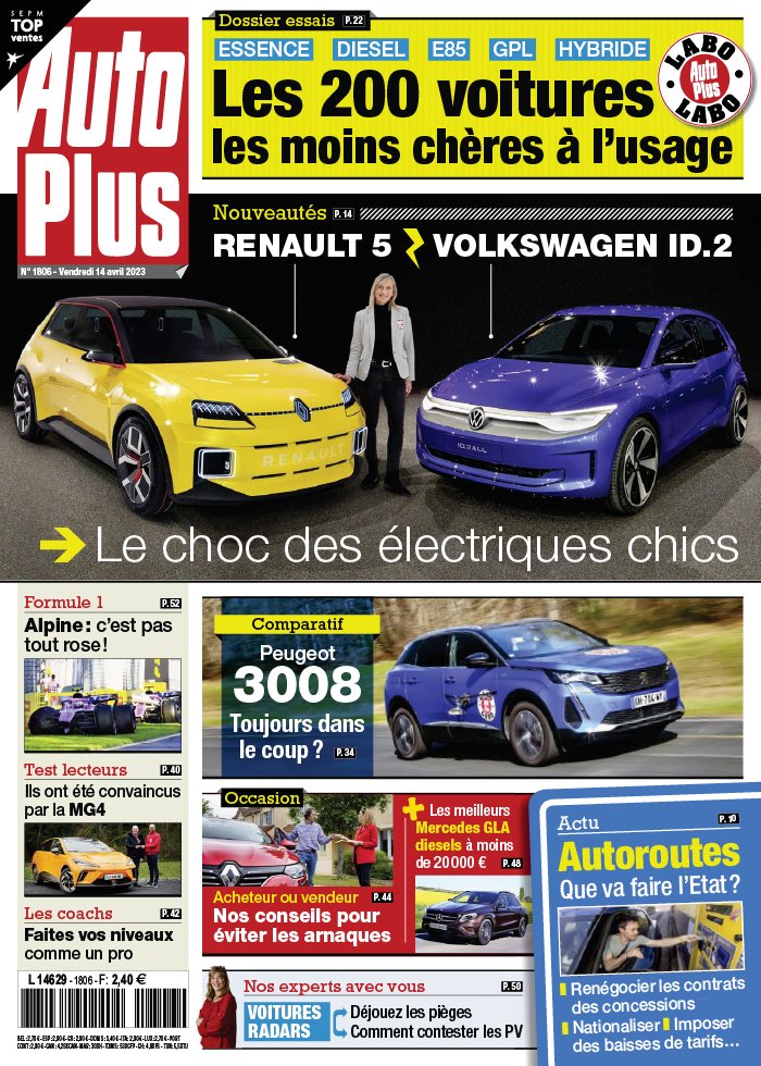 Auto Plus N°1806 du 14 avril 2023 à télécharger sur iPad