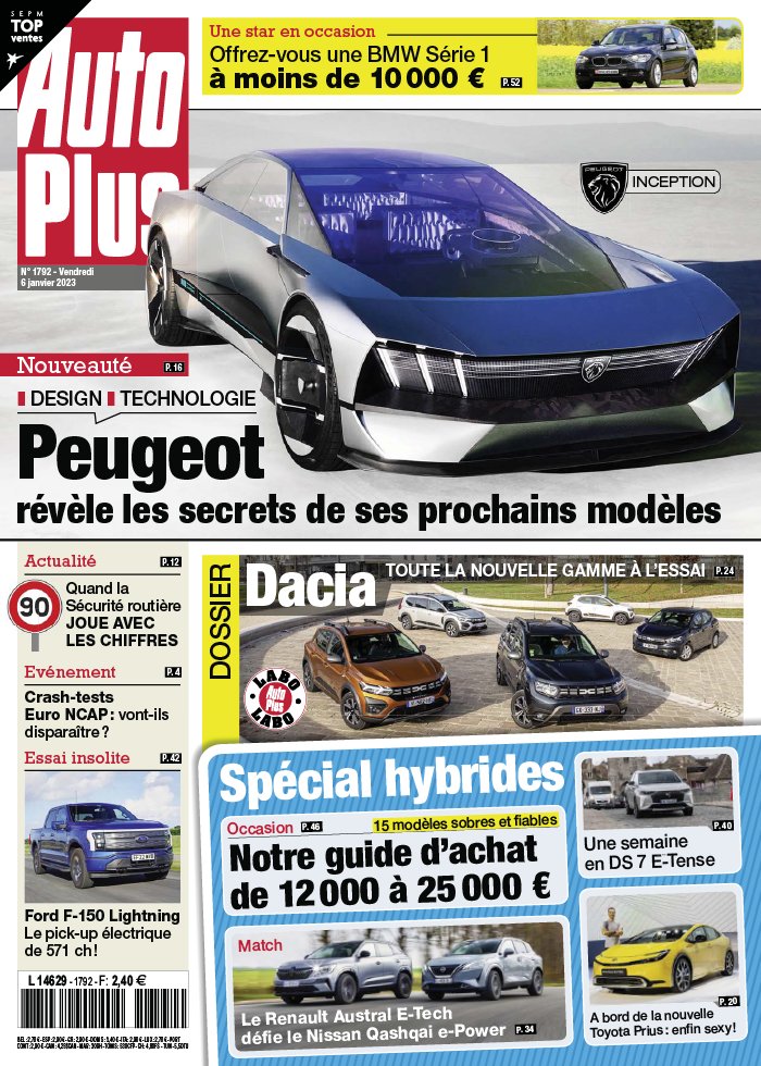 Auto Plus N°1792 du 06 janvier 2023 à télécharger sur iPad