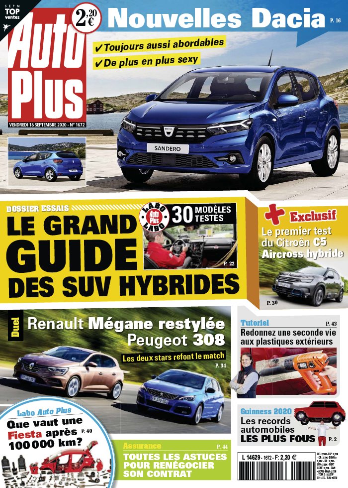 Auto Plus 18 septembre 2020 Auto Plus N°1672 du 18 septembre 2020 à télécharger sur iPad