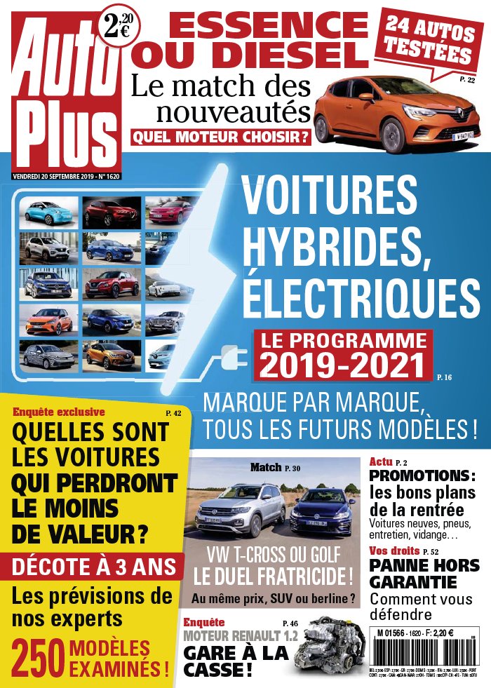 Auto Plus 20 septembre 2019 Auto Plus N°1620 du 20 septembre 2019 à télécharger sur iPad