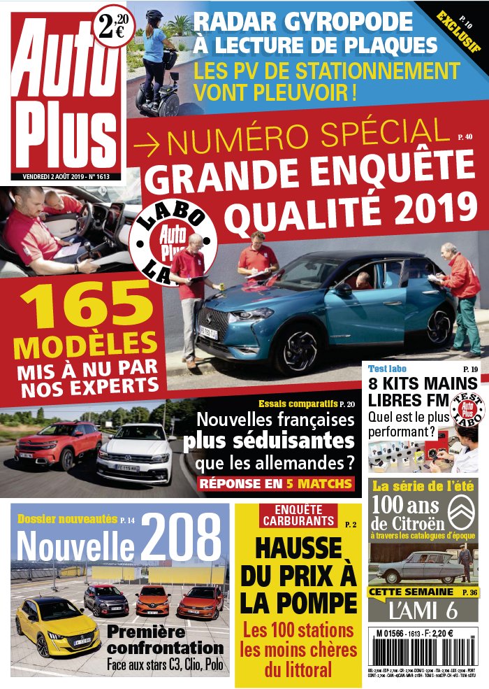 Auto Plus 02 août 2019 Auto Plus N°1613 du 02 août 2019 à télécharger sur iPad