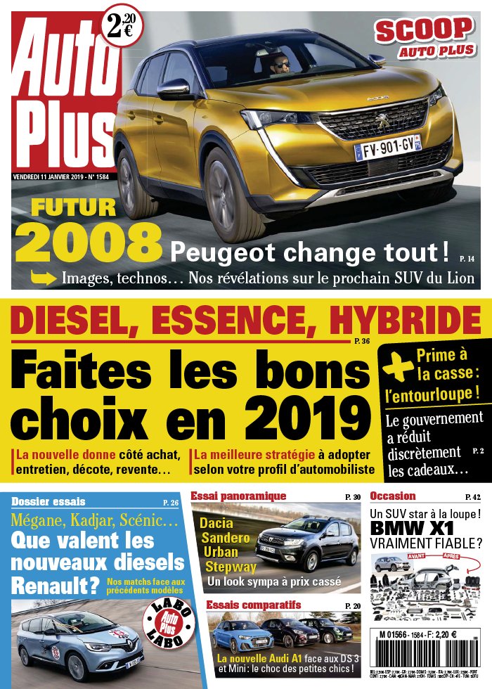 Auto Plus 11 janvier 2019 Auto Plus N°1584 du 11 janvier 2019 à télécharger sur iPad