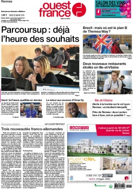 Ouest-France N°20190122 du 22 janvier 2019 à télécharger sur iPad