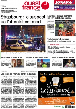 Ouest-France N°20181214 du 14 décembre 2018 à télécharger sur iPad