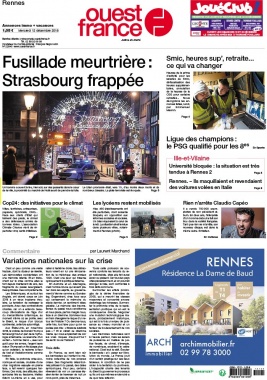 Ouest-France N°20181212 du 12 décembre 2018 à télécharger sur iPad