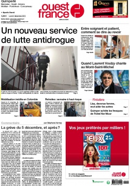 Ouest-France N°20191202 du 02 décembre 2019 à télécharger sur iPad