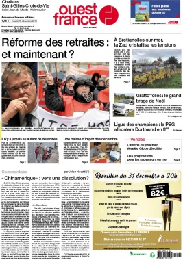Ouest-France N°20191217 du 17 décembre 2019 à télécharger sur iPad