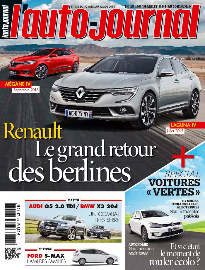 L'Auto Journal N°932 du 30 avril 2015 à télécharger sur iPad