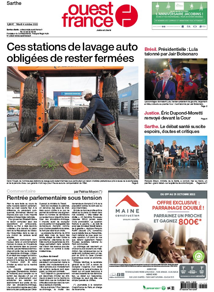 Ouest-France N°20221004 du 04 octobre 2022 à télécharger sur iPad