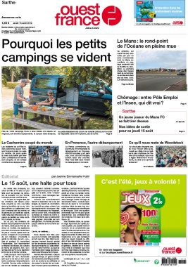 Ouest-France N°20190815 du 15 août 2019 à télécharger sur iPad