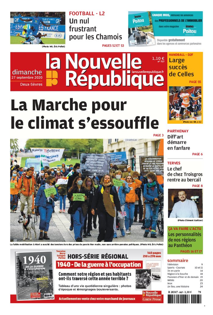 La Nouvelle République Dimanche 27 septembre 2020 Abonnement La Nouvelle République Pas Cher avec BOUQUET ePresse.fr