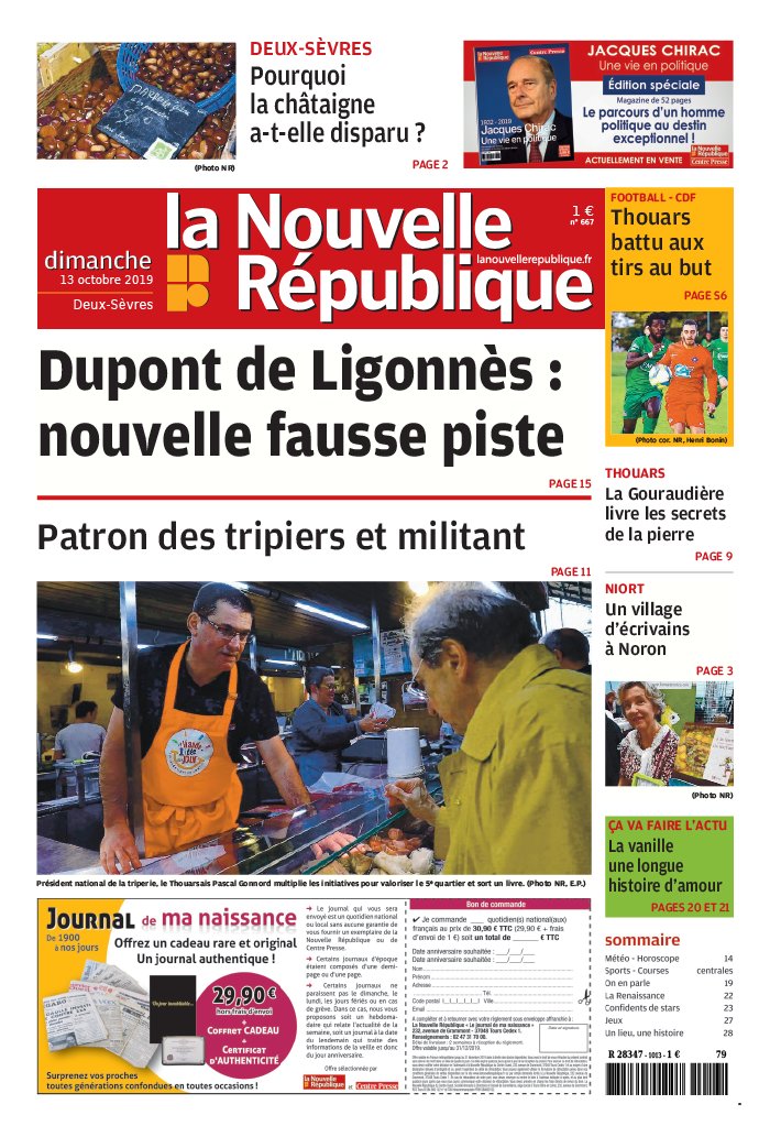 La Nouvelle République Dimanche 13 octobre 2019 Abonnement La Nouvelle République Pas Cher avec BOUQUET ePresse.fr