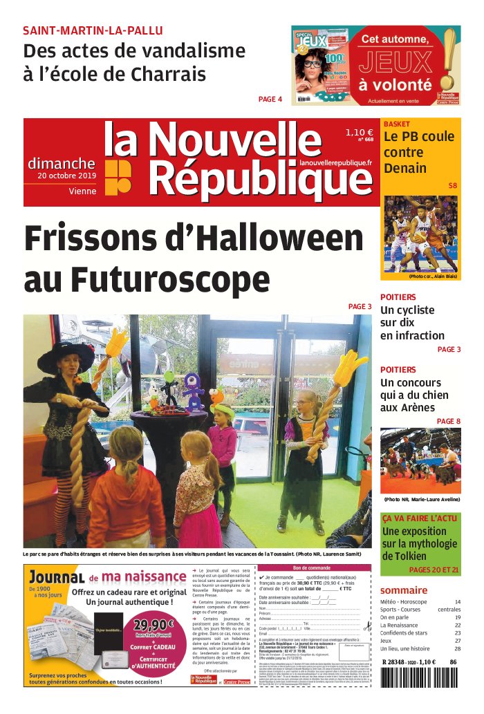 La Nouvelle République Dimanche 20 octobre 2019 Abonnement La Nouvelle République Pas Cher avec BOUQUET ePresse.fr