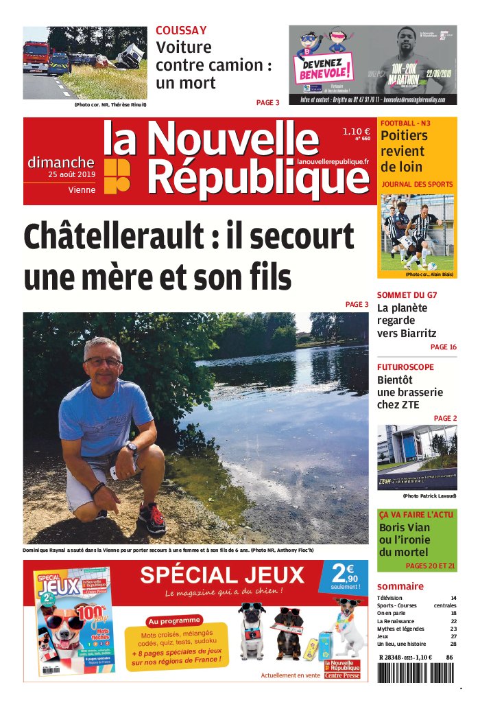 La Nouvelle République Dimanche 25 août 2019 Abonnement La Nouvelle République Pas Cher avec BOUQUET ePresse.fr