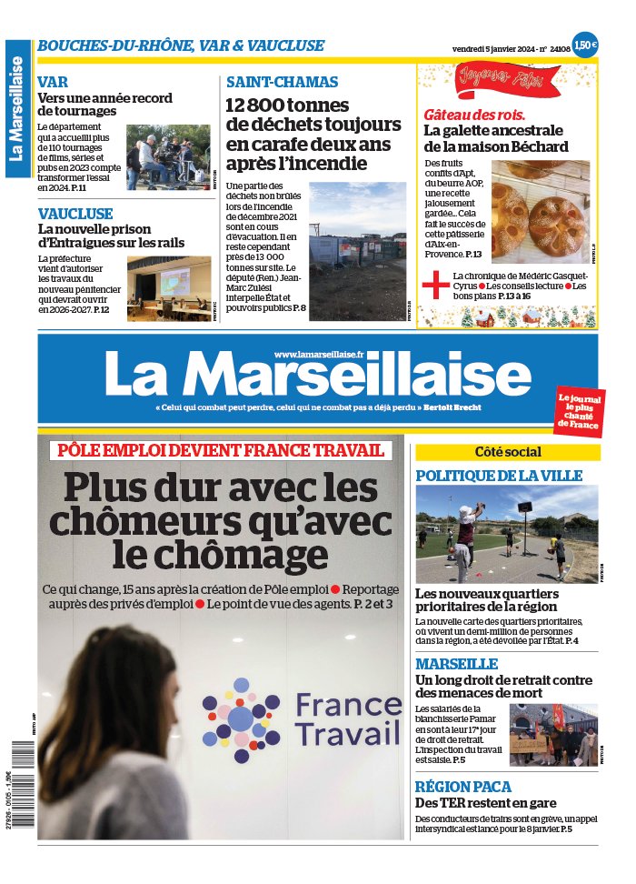 La Marseillaise N°24108 du 05 janvier 2024 à télécharger sur iPad