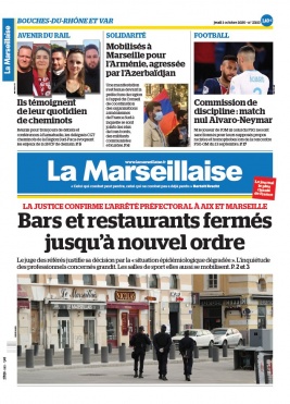 La Marseillaise N°23113 du 01 octobre 2020 à télécharger sur iPad