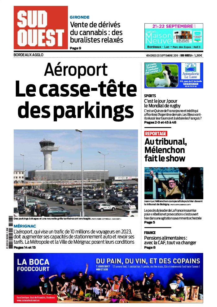 Sud Ouest 20 septembre 2019 Abonnement Sud Ouest Pas Cher avec BOUQUET INFO ePresse.fr