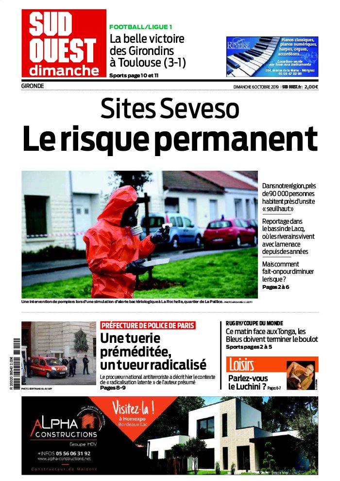 Sud Ouest Dimanche 06 octobre 2019 Abonnement Sud Ouest Pas Cher avec BOUQUET INFO ePresse.fr