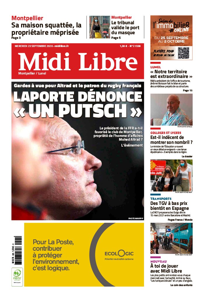 Midi Libre 23 septembre 2020 Abonnement à Midi Libre Pas Cher avec le BOUQUET INFO ePresse.fr