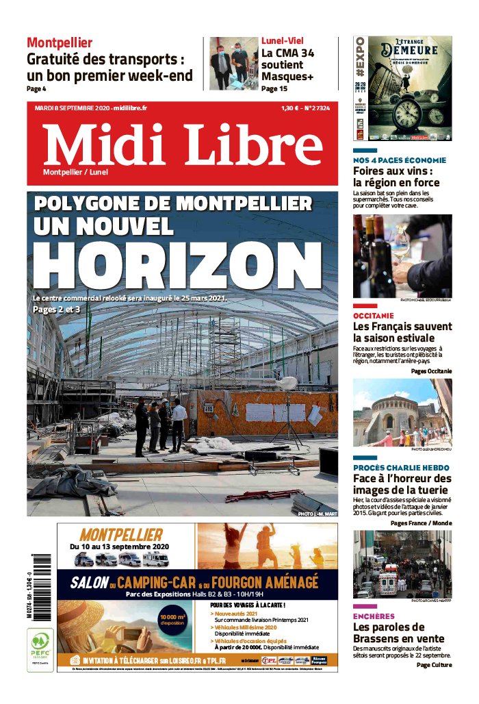 Midi Libre N°20200908 du 08 septembre 2020 à télécharger sur iPad