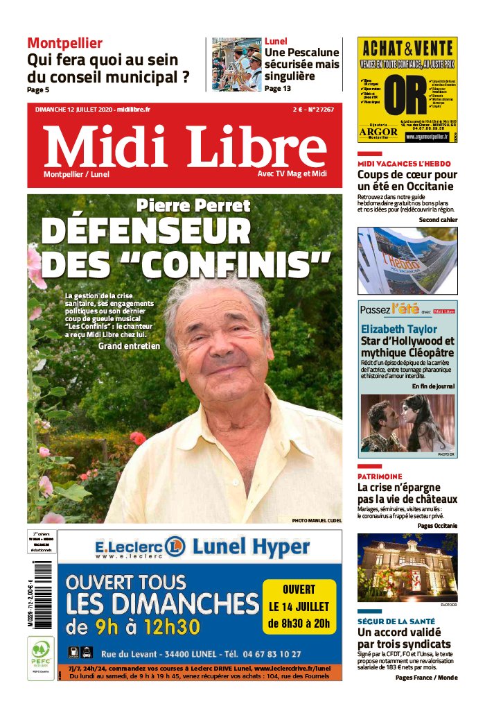 Midi Libre 12 juillet 2020 Abonnement à Midi Libre Pas Cher avec le BOUQUET INFO ePresse.fr