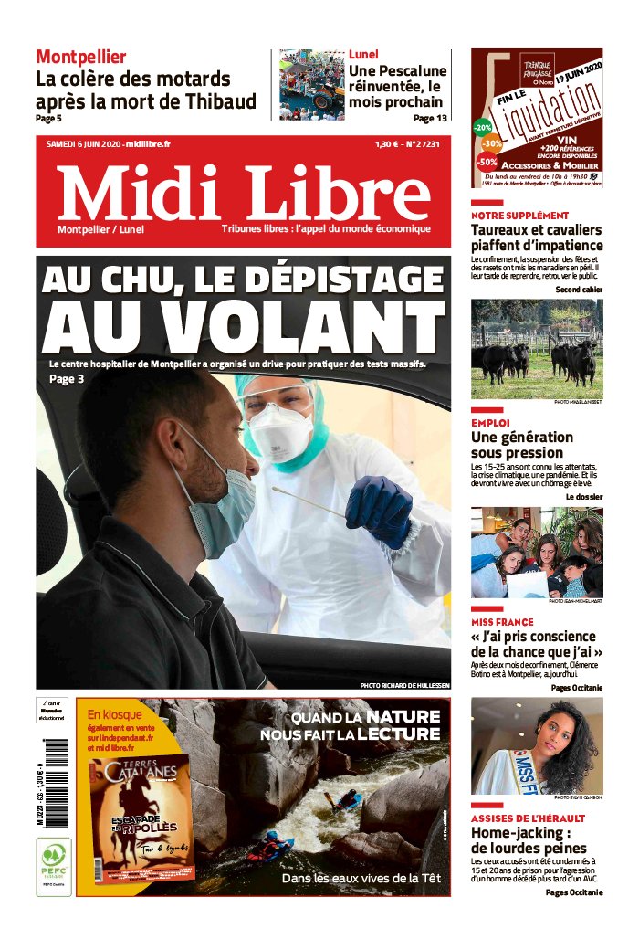Midi Libre 06 juin 2020 Abonnement à Midi Libre Pas Cher avec le BOUQUET INFO ePresse.fr